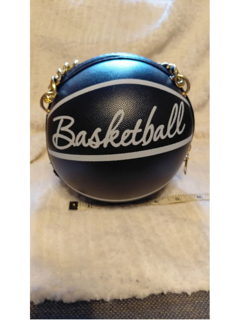 Women's Basketball Crossbody Bag One Size Black White